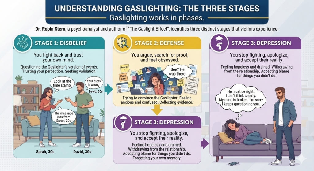 Three Stages of Gaslighting